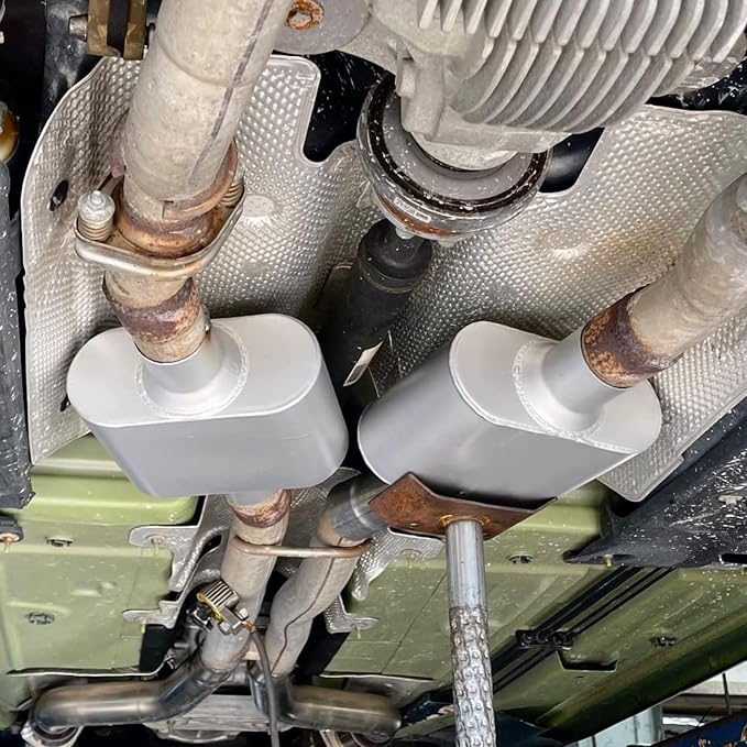 Muffler installed under truck